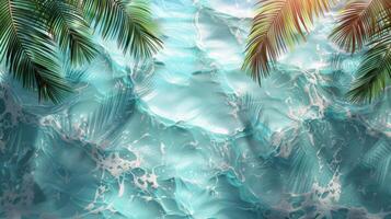 AI generated Palm Trees in Ocean Painting photo