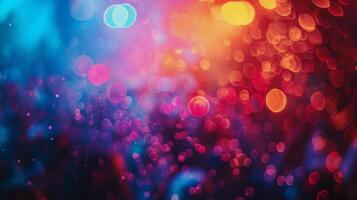 AI generated Blurry Colorful Lights in Dark photo