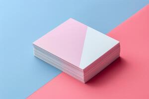 AI generated White Box on Pink and Blue Surface photo