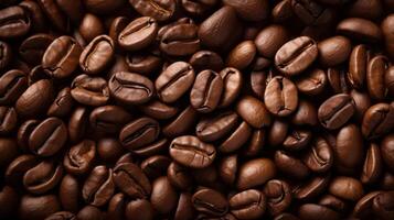 AI generated Coffee beans forming swirling pattern. Generative AI photo