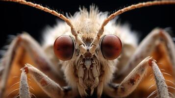 AI generated Extreme hyperzoom capturing the detail of a moth. Generative AI photo