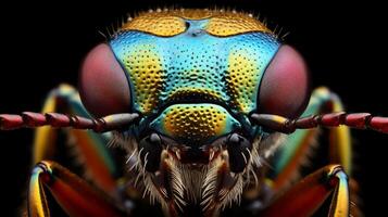 AI generated Extreme hyperzoom capturing the detail of a beetle. Generative AI photo