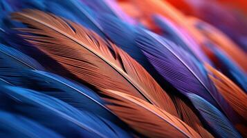 AI generated Hypnotic hyper zoom into the intricate patterns of a feather. Generative AI photo