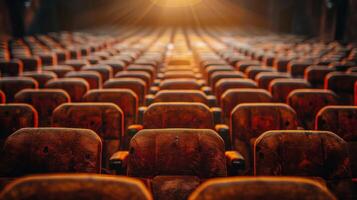 AI generated Row of Empty Seats in Auditorium photo