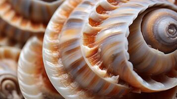 AI generated Mesmerizing hyper zoom into the texture of a seashell. Generative AI photo