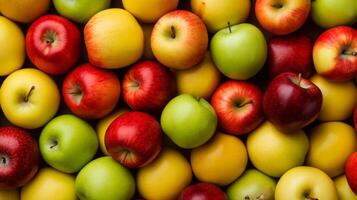 AI generated Large pile of fresh apples. Generative AI photo