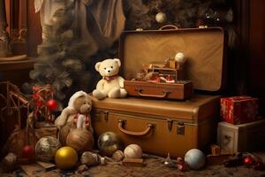 AI generated Nostalgic holiday element vintage. Generative AI photo
