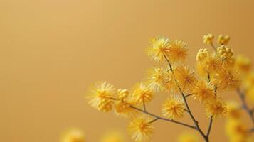 AI generated Cluster of Yellow Flowers Blooming on Tree photo