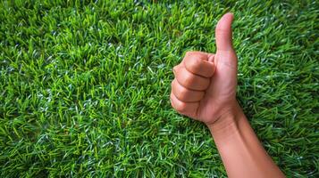 AI generated Hand Holding Object Up photo