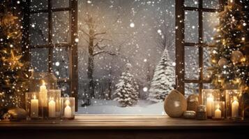 AI generated Warmth and joy of christmas through this enchanting scene. Generative AI photo