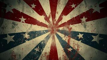 AI generated Grungy American Flag Background With Stars photo