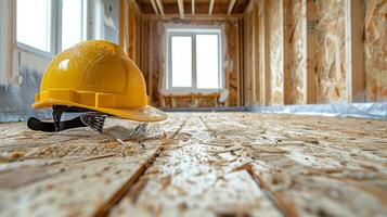 AI generated Hard Hat and Goggles at Construction Site photo