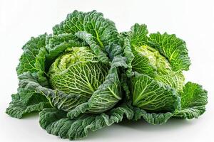 AI generated Pile of Green Leafy Vegetables on White Surface photo
