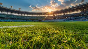 AI generated Field With Grass and Lights photo