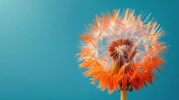 AI generated Dandelion Blowing in Wind photo