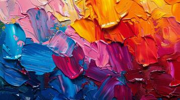 AI generated Vibrant Painting With Paintbrushes photo