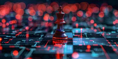 AI generated Chess Pieces on Chess Board photo