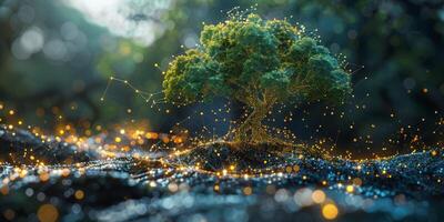 AI generated Tree Standing in Water photo