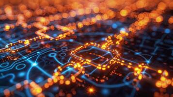 AI generated Close Up of a Computer Circuit Board photo
