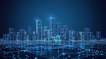 AI generated Vibrant Cityscape Illuminated by Lights photo