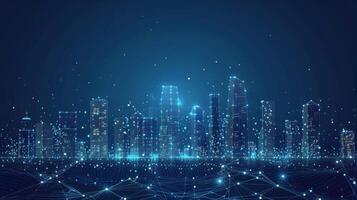 AI generated Vibrant Cityscape Illuminated by Lights photo