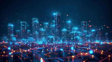 AI generated Vibrant Cityscape Illuminated by Lights photo