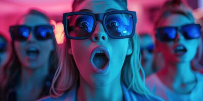 AI generated Woman Wearing Glasses With Surprised Look photo