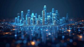 AI generated Vibrant Cityscape Illuminated by Lights photo