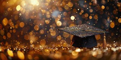 AI generated Graduation Cap Soaring Through Air photo