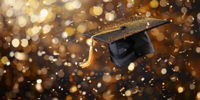 AI generated Graduation Cap Soaring Through Air photo