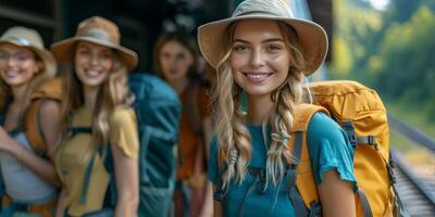 AI generated Group of Young Women Standing Together photo