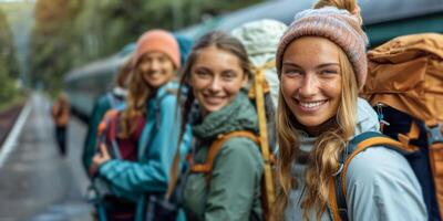 AI generated Group of Young Women Standing Together photo