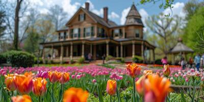 AI generated House Covered in Flowers photo