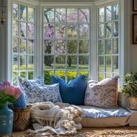 AI generated Window Seat With Pillows photo