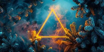 AI generated Triangle Structure in Forest photo