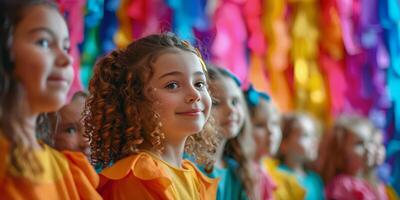 AI generated Group of Young Girls Standing Together photo