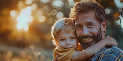 AI generated Man Holding Little Boy photo