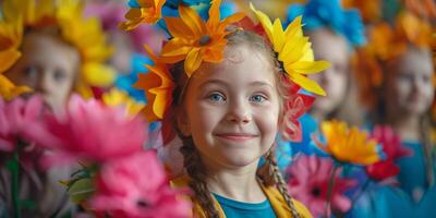 AI generated Group of Young Girls Standing Together photo