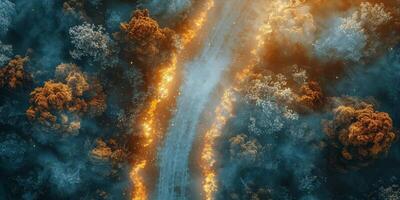 AI generated Full Forest Fire photo