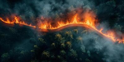 AI generated Massive Forest Engulfed in Wildfire photo