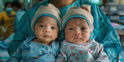 AI generated Two Babies Laying Next to Each Other photo