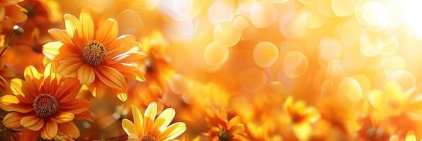 AI generated Abstract beautiful minimalistic background with yellow flowers photo