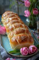 AI generated bread is shown on top of tables photo