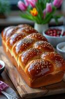 AI generated bread is shown on top of tables photo