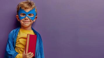 AI generated Little Boy Dressed as a Super Hero photo