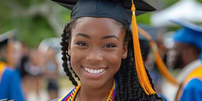 AI generated WoMan in Graduation Cap and Gown photo