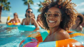 AI generated Women Swimming in a Pool photo