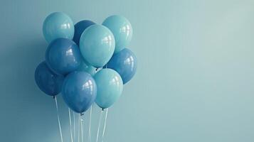 AI generated Blue and White Balloons Floating in the Air photo