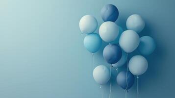 AI generated Blue and White Balloons Floating in the Air photo