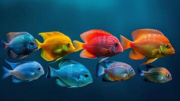 AI generated Colorful Fish Swimming in an Aquarium photo
